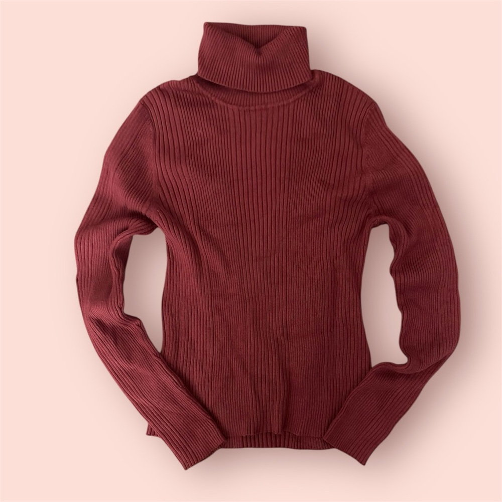Hooked Up Burgundy Red Turtleneck Sweater